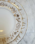 Assiette à Dessert Fleurs - Porcelaine décor à l'Or