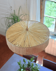 Suspension Parasol - Luminaire raphia et franges fait main