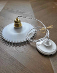 Suspension Dentelle Vintage - Verre Opaline