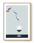 Affiche - Plongeon Verre de Vin