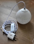 Baladeuse Clichy Blanche - Luminaire vintage globe en verre