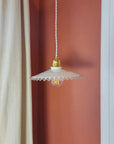 Suspension Dentelle Vintage - Verre Opaline