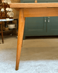 Table à Manger à Rallonges en Bois - Pieds Compas Années 50
