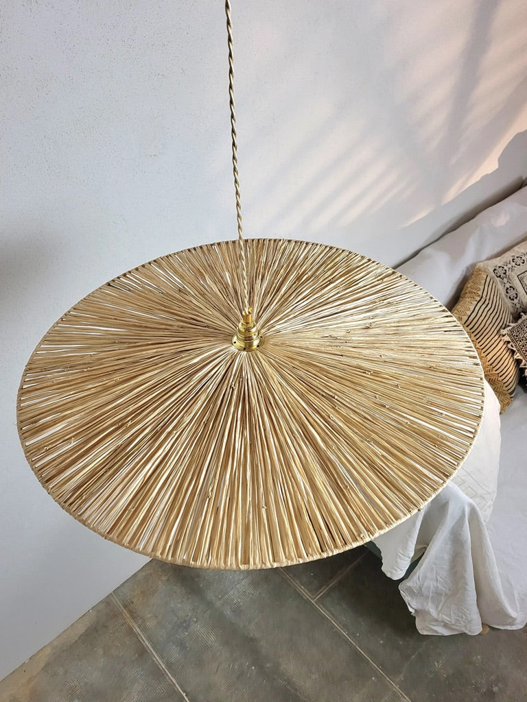 Suspension Ombrelle - Luminaire raphia fait main (Précommande)