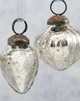 Lot de Six Minis Boules Craquelées Argentées Mixte