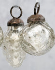 Lot de Six Minis Boules Craquelées Argentées Mixte