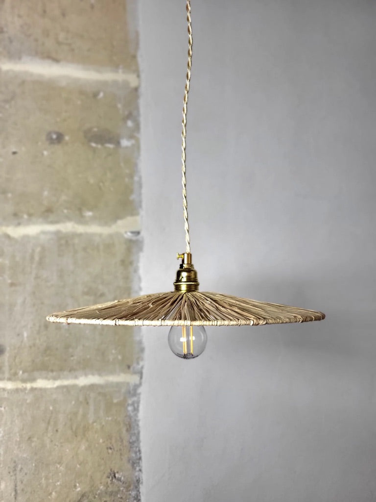 Suspension Ombrelle - Luminaire raphia fait main (Précommande)