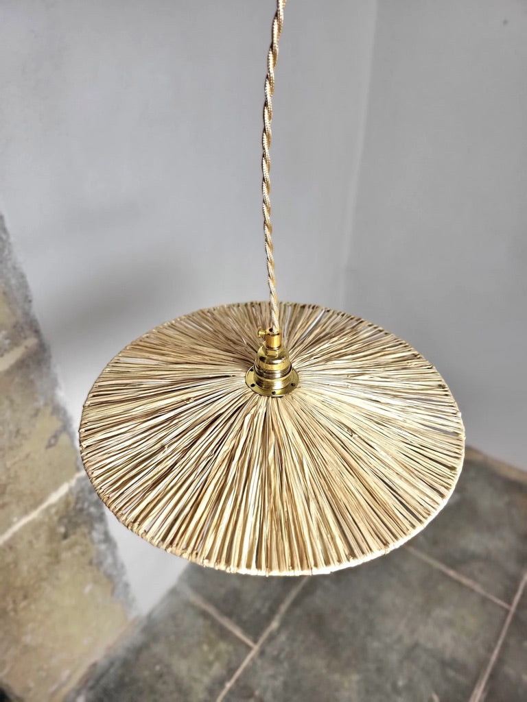 Suspension Ombrelle - Luminaire raphia fait main (Précommande)