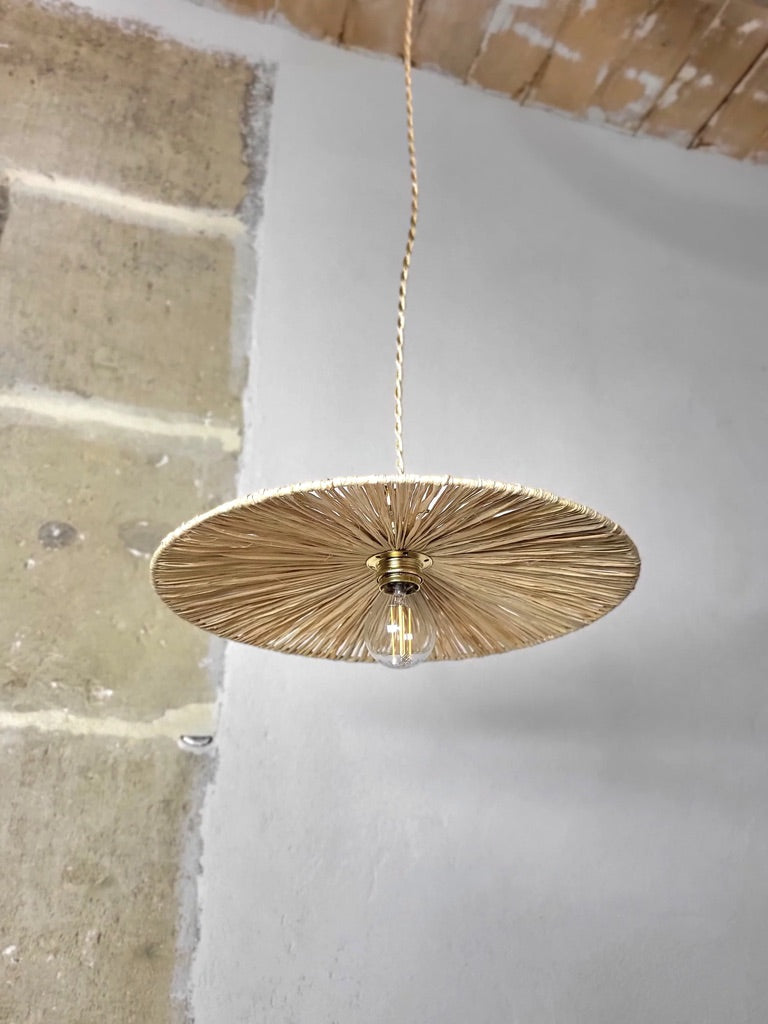 Suspension Ombrelle - Luminaire raphia fait main (Précommande)