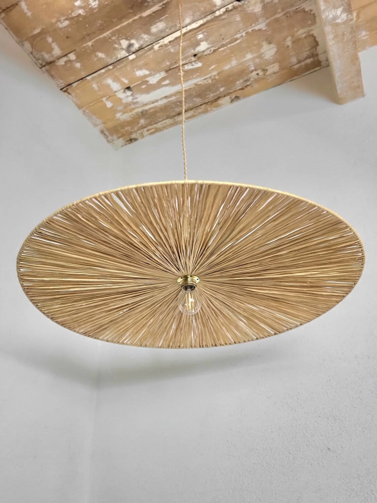 Suspension Ombrelle - Luminaire raphia fait main (Précommande)