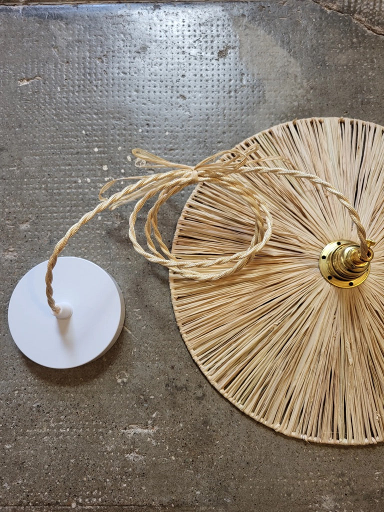 Suspension Ombrelle - Luminaire raphia fait main (Précommande)