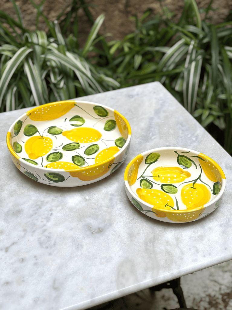 Saladier Plat Citron - Céramique Artisanale