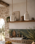 Suspension Cloche - Luminaire en Céramique Blanche