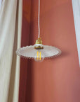 Suspension Dentelle Vintage - Verre Opaline